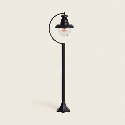 Balise Extérieure En Saillie Sur Pied 120 Cm Aluminium Lurnea Noir