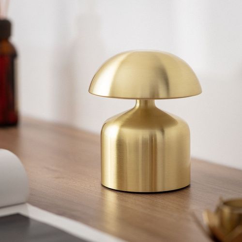 Lampe À Poser Led Portative Extérieure 3w Ibbie Avec Batterie Rechargeable Usb Doré