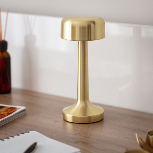 Lampe À Poser Led Portative Extérieure 3w Ciara Avec Batterie Rechargeable Usb Doré