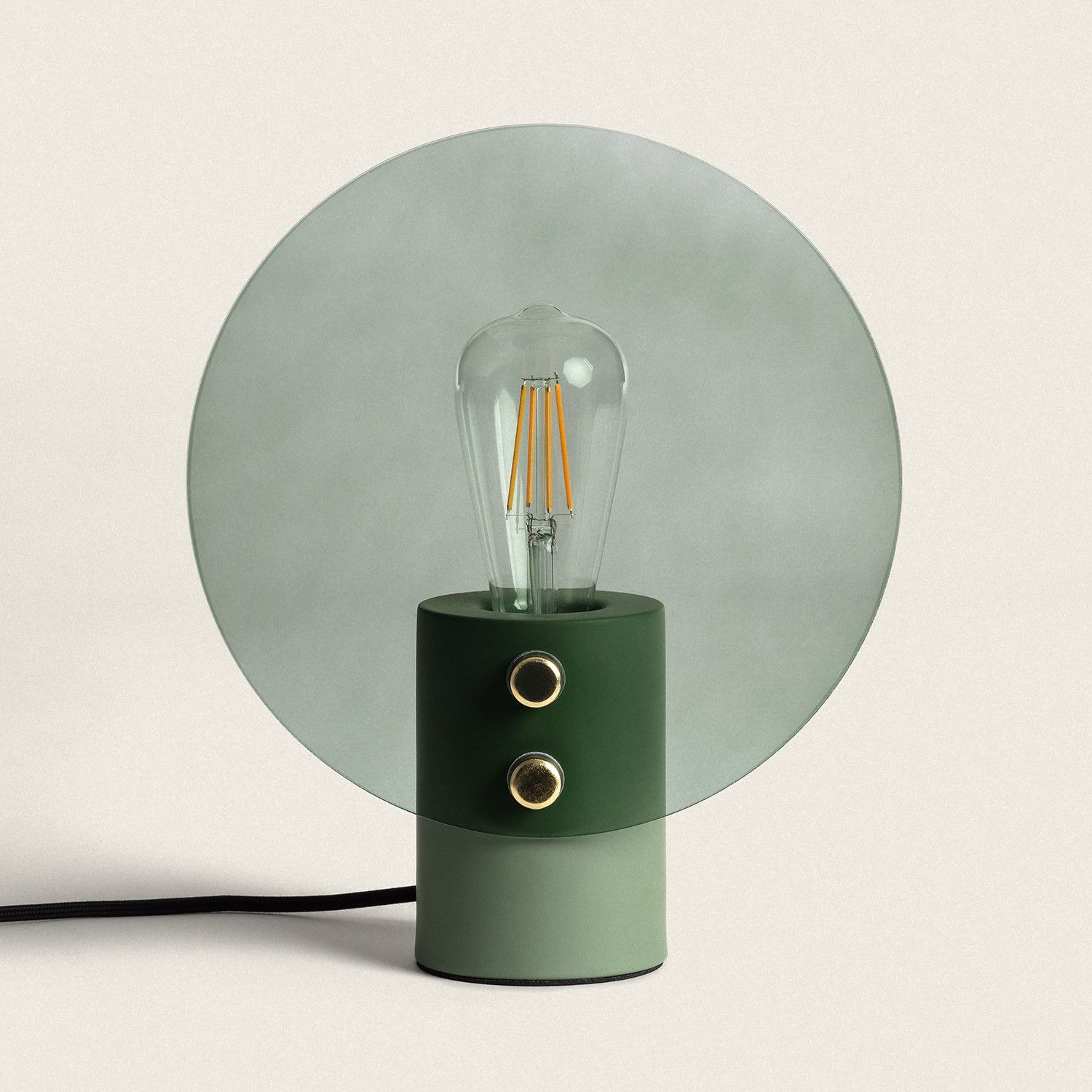 Lampe À Poser Métal Et Verre Katia Vert