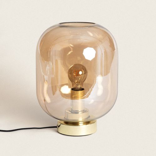 Lampe À Poser Métal Et Verre Nélida Ambre