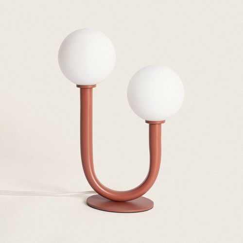 Lampe À Poser Métal Et Verre Zeina Terre Cuite