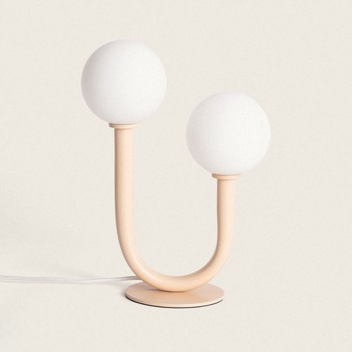 Lampe À Poser Métal Et Verre Zeina Beige