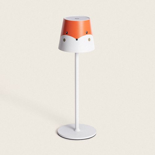 Lampe À Poser Led Portable 3w Anisa Kids Métal Avec Batterie Rechargeable Usb Orange