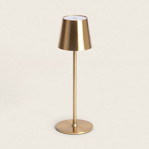 Lampe À Poser Led Portable 3w Anisa Métal Avec Batterie Rechargeable Usb Doré