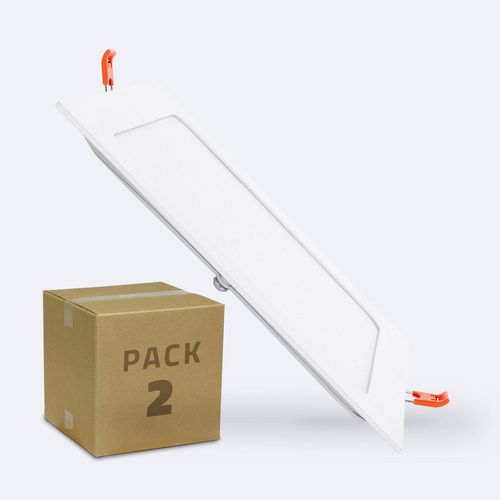 Dalle LED Carrée Extra Plate 15W Coupe 170x170 mm Pack 2 Unités Blanc Neutre 4000K 190 mm