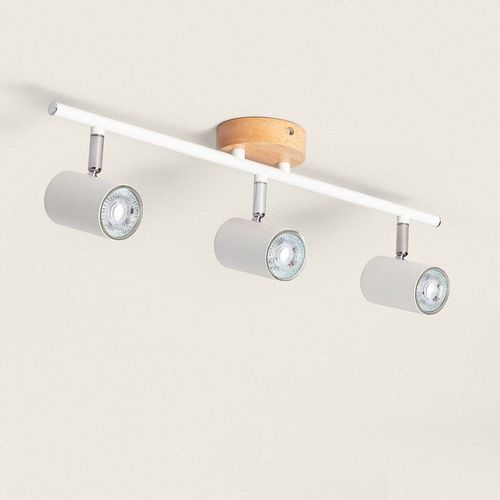 Plafonnier Orientable Bois Et Métal 3 Spots Albus Naturel