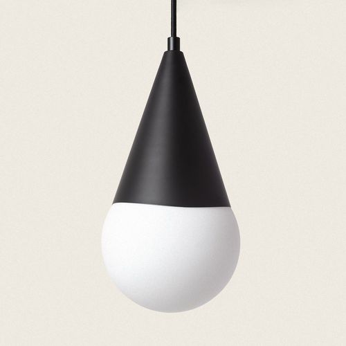 Suspension Métal Et Verre Tenul Noir Mat