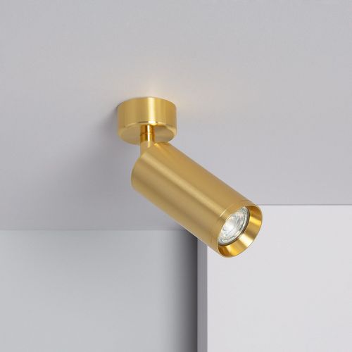 Spot À Douille Aluminium Quartz Pour Ampoule Gu10 Doré