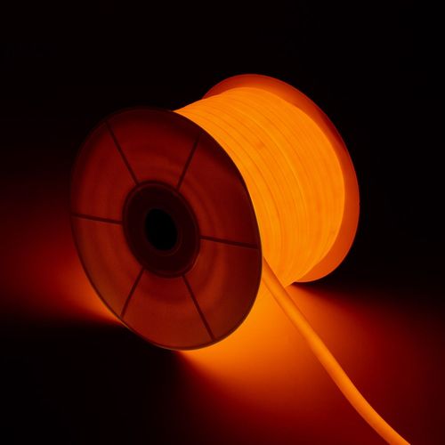 Bobine Néon Led Flexible 360º Rond Dimmable 220v Ac 120led/M Ip67 Orange 50 Mètres Sur Mesure Coupe Tous Les 100cm Orange