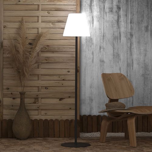 Lampadaire Led Extérieur Solaire Métal Larso Blanc Chaud 3000k