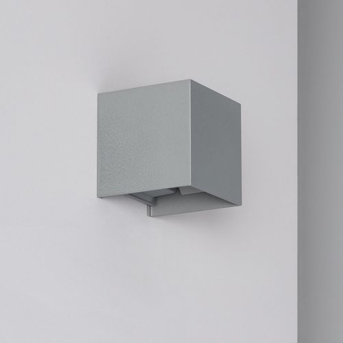 Applique Murale Led Extérieure Aluminium Eros 6w Éclairage Double Face Grise Blanc Chaud 2700k