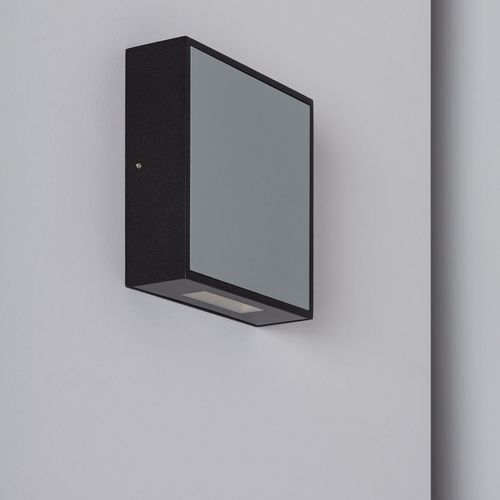 Applique Murale Led Extérieure Aluminium Roma 6w Grise Blanc Chaud 3000k