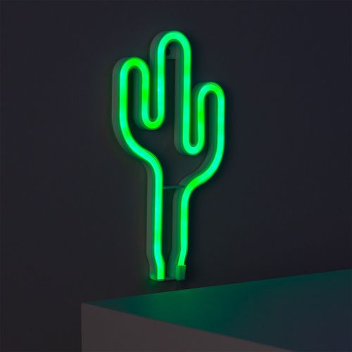 Néon Led Cactus À Piles Vert