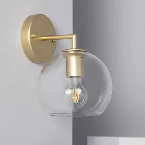 Lampe Murale Métal Et Verre Bern Doré