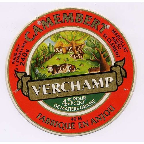 Etiquette De Fromage Camembert "Verchamp"