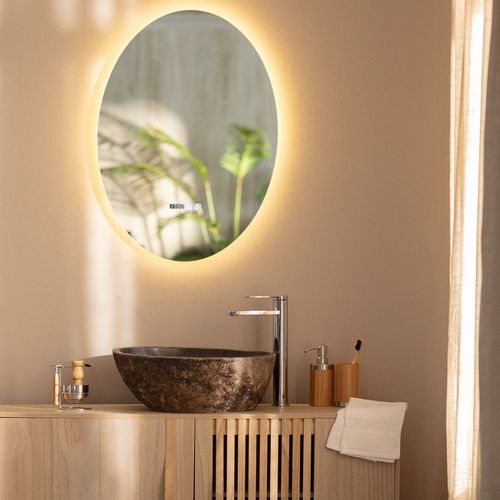 Miroir Salle De Bain Avec Éclairage Led Anti-Buée Catedrais 70x50cm Sélectionnable (Chaud-Neutre-Froid)
