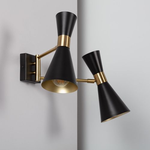 Lampe Murale Métal Jigger 2 Spots Noir