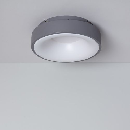 Plafonnier Led Rond Métal Cct Sélectionnable Wingu 15w Ø300 Mm Gris