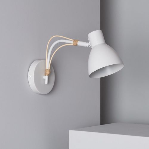 Lampe Murale Bois Et Métal Cubal Blanc