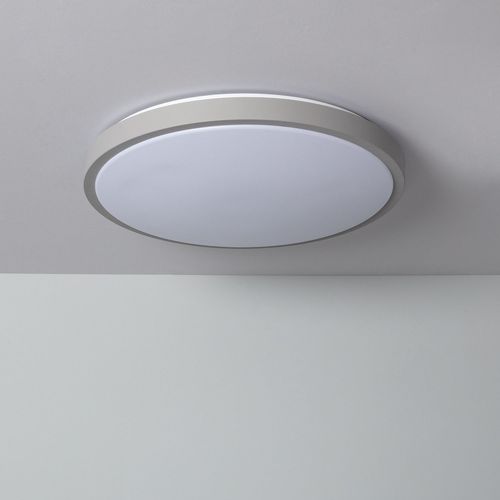 Plafonnier Led Rond Métal 24w Cct Sélectionnable Bari Ø500 Mm Gris