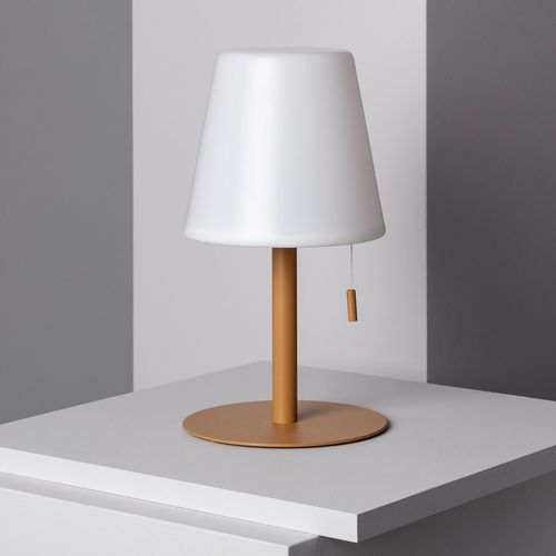 Lampe À Poser Led Portative Aluminium Extérieure 2.6w Epinay Avec Batterie Rechargeable Camel