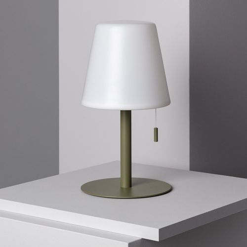 Lampe À Poser Led Portative Aluminium Extérieure 2.6w Epinay Avec Batterie Rechargeable Vert Kaki