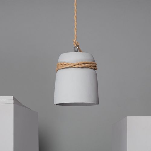 Suspension Ciment Et Corde Dawan Gris Anthracite 180 Mm