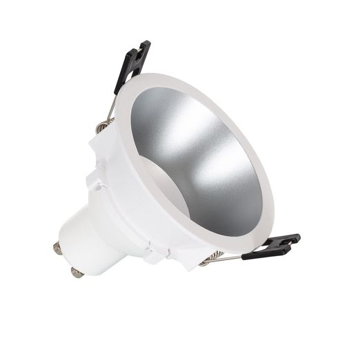 Spot Led Downlight Conique Gu10 6w Coupe Ø 75mm Pc Argent Blanc Froid No Flicker 6500k