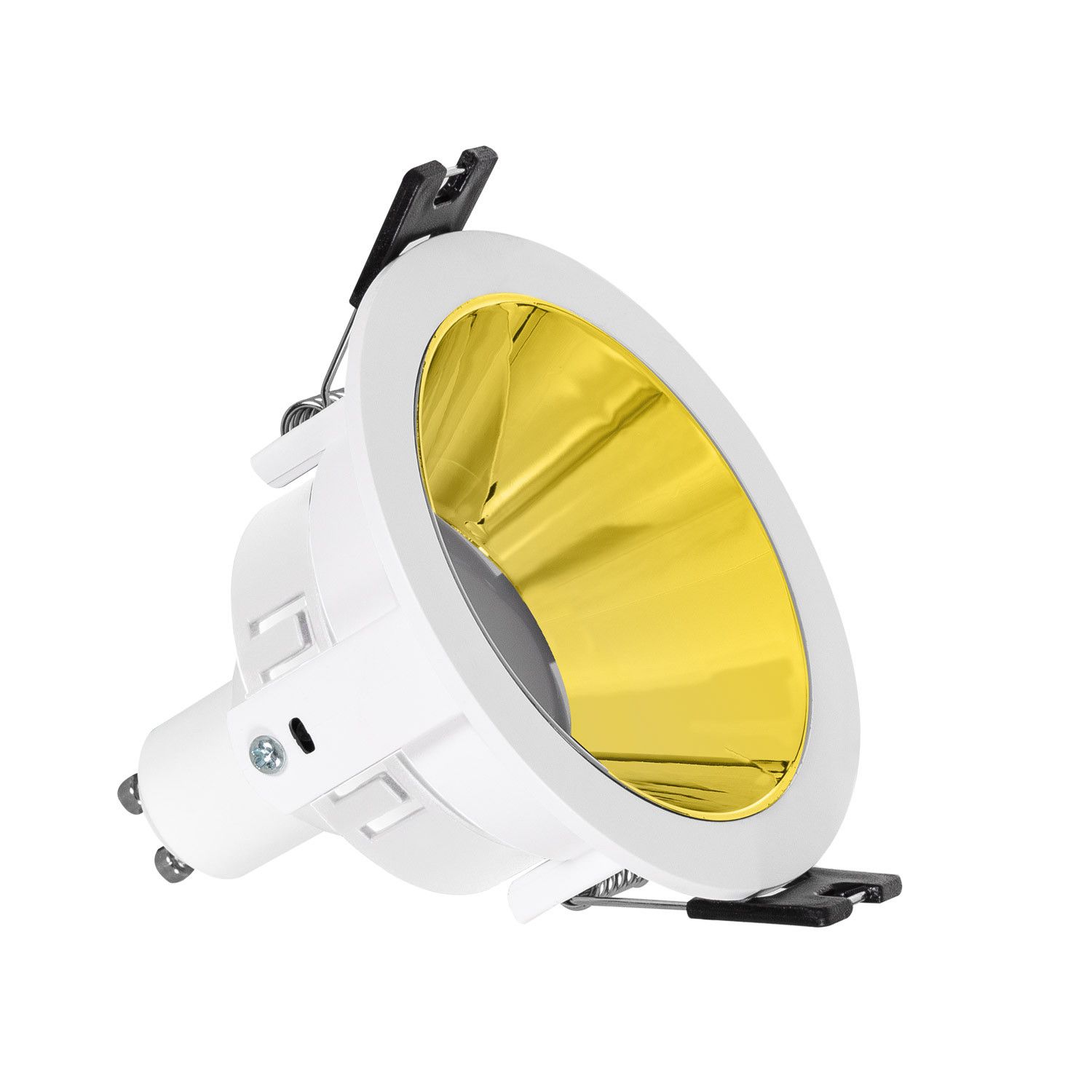 Spot Led Downlight Conique Gu10 6w Coupe Ø 75mm Pc Galvanisé Doré Blanc Froid No Flicker 6500k