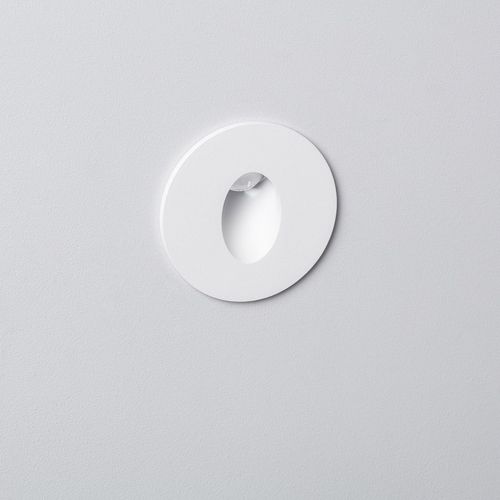 Balise Led 1w Encastrable Au Mur Ronde Blanche Adam Blanc Chaud 3000k