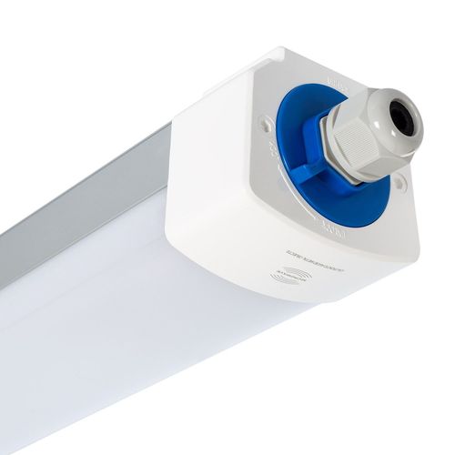 Réglette Étanche Led 40w 150lm/W Aluminium 120cm Raccordable Ip65 Avec Capteur Micro-Ondes Merrytek Blanc Neutre 4000k