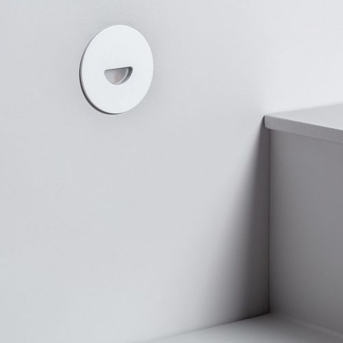 Balise Led Extérieure 2w Encastrable Au Mur Ronde Guell Blanche Blanc Chaud 2700k