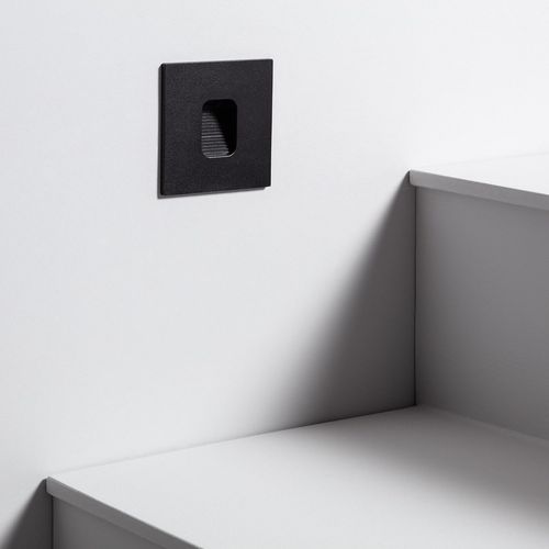 Balise Led Extérieure 2w Encastrable Au Mur Carrée Grasset Noire Blanc Chaud 2700k