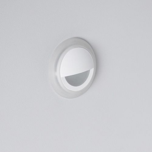 Balise Extérieure Murale Led Encastrable 3w Ronde Occulare Blanche Blanc Neutre 4000k