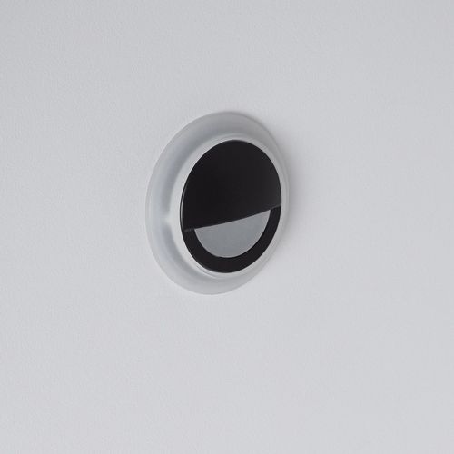 Balise Led 3w Encastrable Au Mur Ronde Occulare Noire Blanc Chaud 2700k