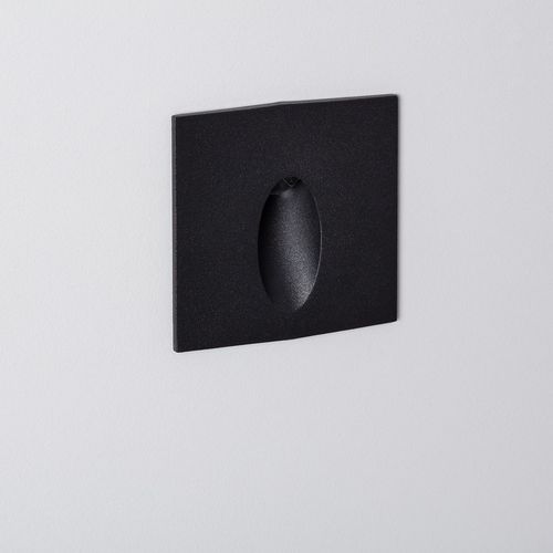 Balise Led Extérieure 3w Encastrable Au Mur Carée Bombée Wabi Noire Blanc Chaud 2700k
