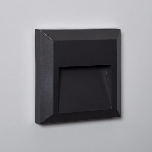 Balise Led Extérieure 1w En Saillie Au Mur Carrée Byron Noire Blanc Chaud 2700k