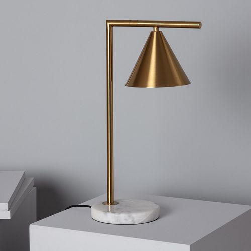 Lampe À Poser Marbre Et Métal Tinos Doré