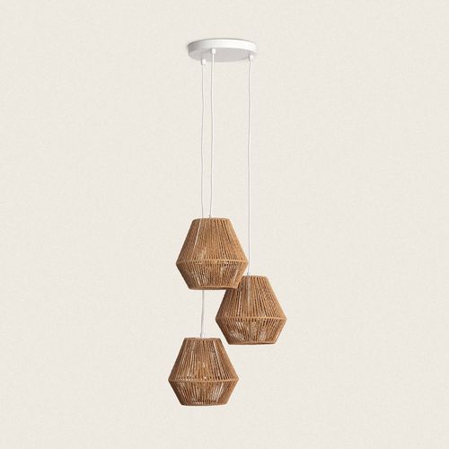 Suspension Papier Tressé Trilla 3 Spots Naturel