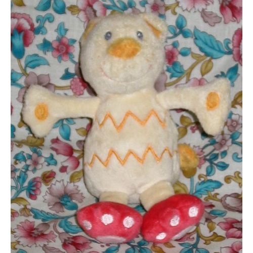 Chat Doudou Jaune Orange Rose Fehn Baby Sun Babysun 16 Cm