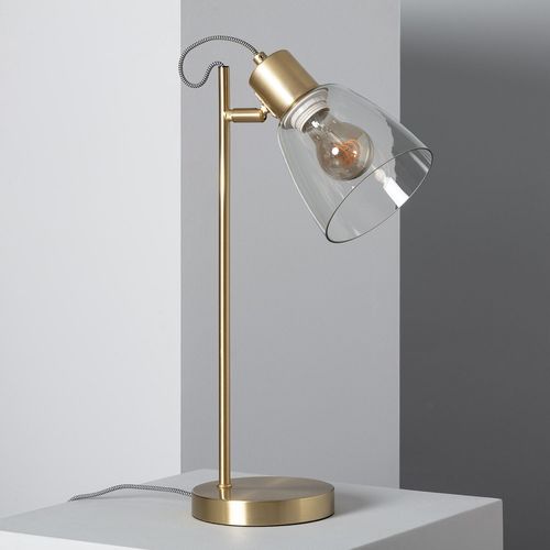 Lampe À Poser Métal Et Verre Shirley Doré