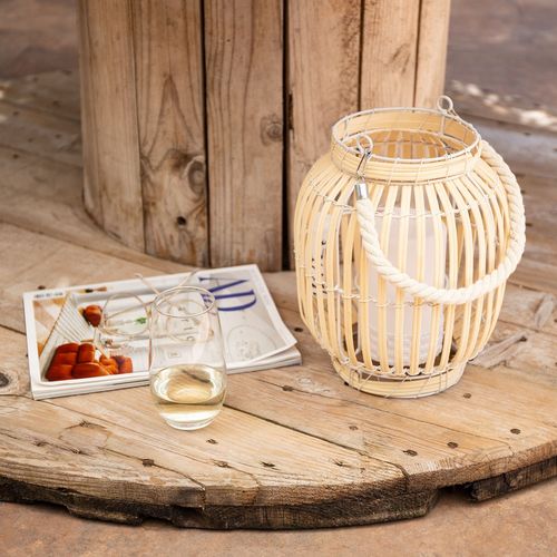 Lampe À Poser Led Portable Rotin Dragonera Naturel