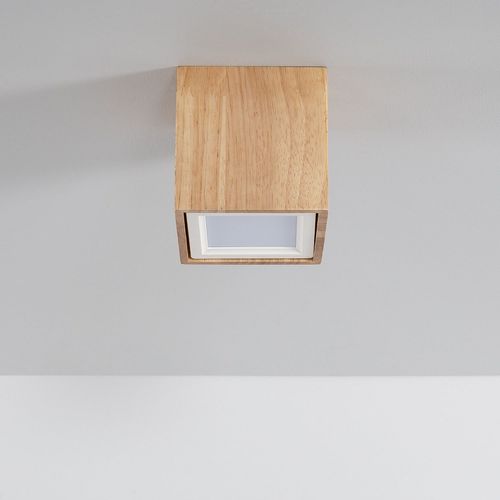 Plafonnier Led Bois 6w Sigurd Naturel 95 Mm