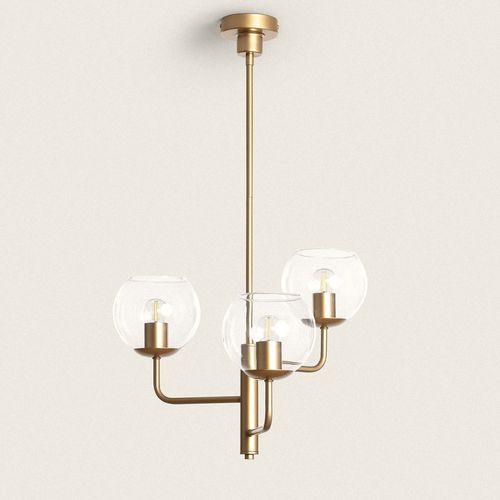 Suspension En Métal Et Verre Tribubble Doré