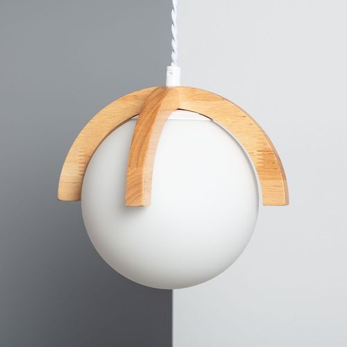 Suspension Bois Et Verre Platon