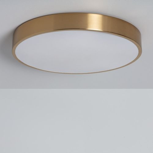 Plafonnier Led Rond Métal 18w Cct Sélectionnable Haydn Ø300 Mm Doré