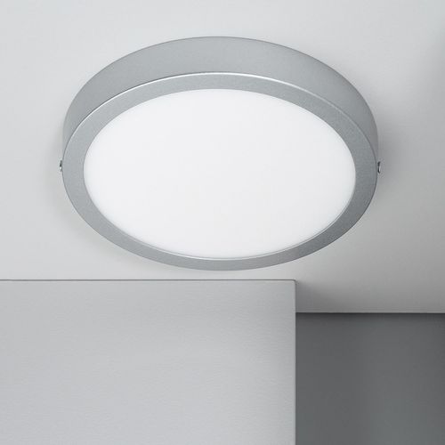 Plafonnier Led 18w Rond Aluminium Ø210 Mm Slim Cct Sélectionnable Galán Switchdimm Gris