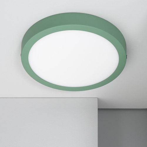 Plafonnier Led 18w Rond Aluminium Ø210 Mm Slim Cct Sélectionnable Galán Switchdimm Vert
