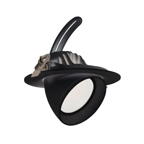 Downlight Led 38w Rond Orientable 120lm/W Lifud Coupe Ø 170 Mm Noir Blanc Neutre No Flicker 4000k